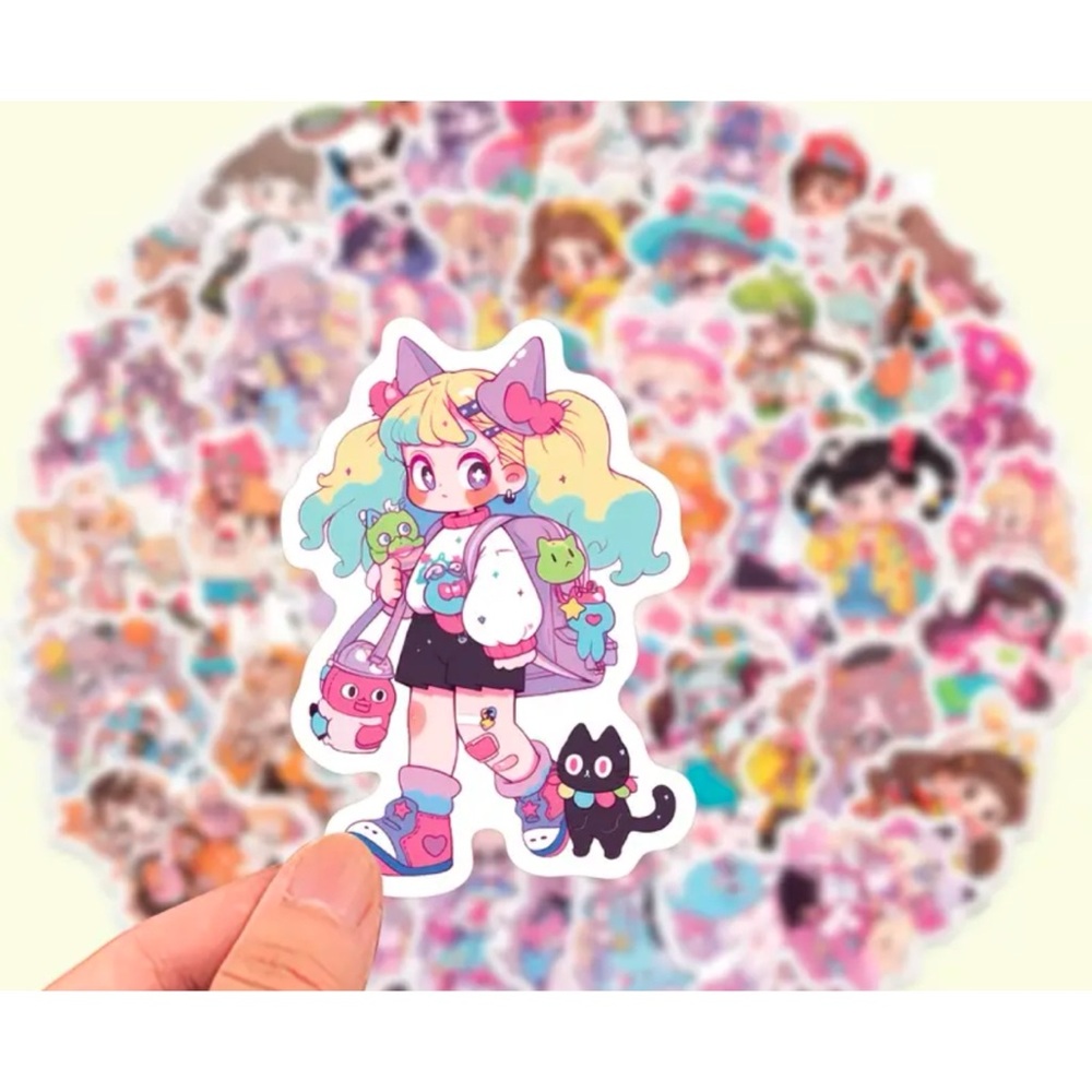 Colorful Cute Anime Girl Sticker Sets